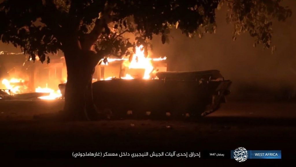 20-Minute Battle! Islamic State West Africa Province Storms Army Camp In Adamawa, Vehicles Burned