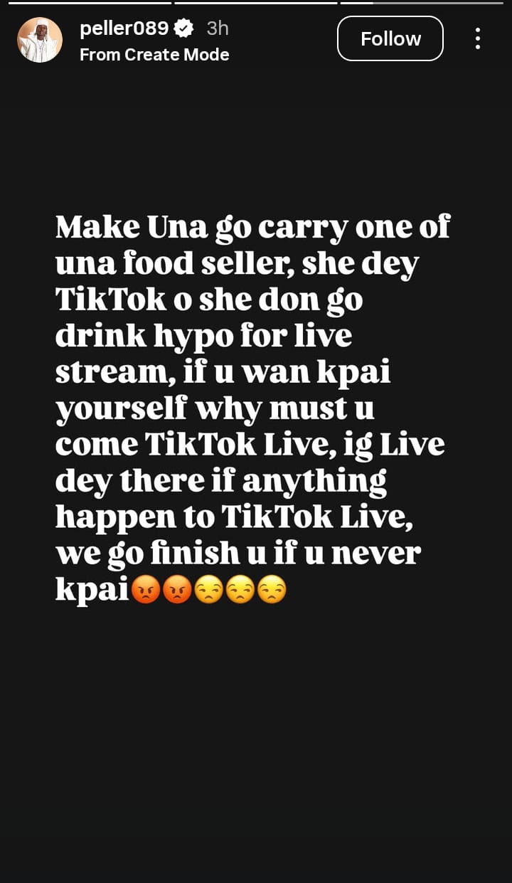 “We Go Finish You!” — Peller Blasts King Mitchy Over Explosive TikTok Live Drama