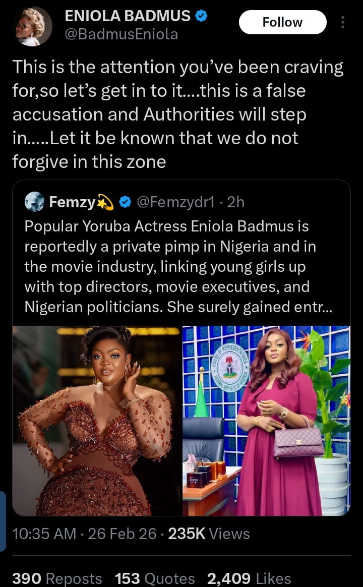 “We Don’t Forgive Here!” – Eniola Badmus Blasts Shocking ‘Pimp’ Allegation, Threatens Legal Fire