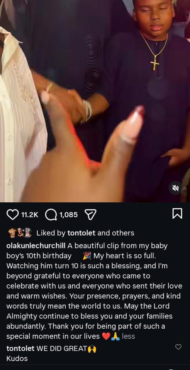 “We Did Great!” – Tonto Dikeh & Ex Churchill Serve Co-Parenting Goals at Son’s 10th Birthday Bash