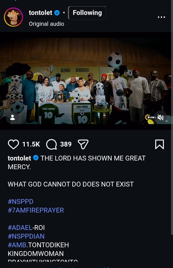Tonto Dikeh Drops Major Inspiration After Reuniting With Ex, Churchill — “What God Can’t Do Doesn’t Exist!”