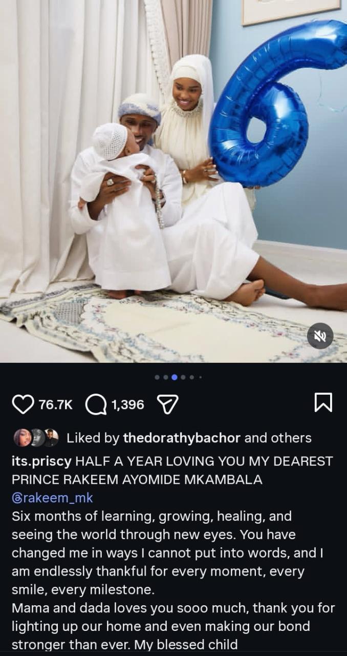 “You’ve Changed Me In Ways I Can’t Explain” – Priscilla Ojo Melts Hearts As Baby Rakeem Hits 6 Months