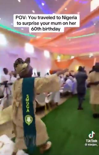 “She Didn’t Know I Was Coming!” – Mum Breaks Down as Daughter Storms Nigeria for Epic 60th Birthday Surprise (Video)