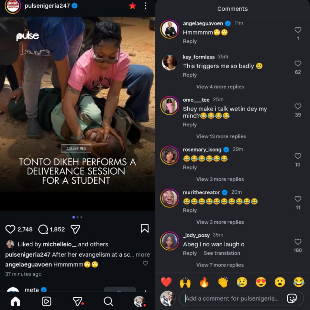 “E Dey Look Like Yoruba Movie” – Angela Eguavoen Reacts as Tonto Dikeh Conducts Student Deliverance