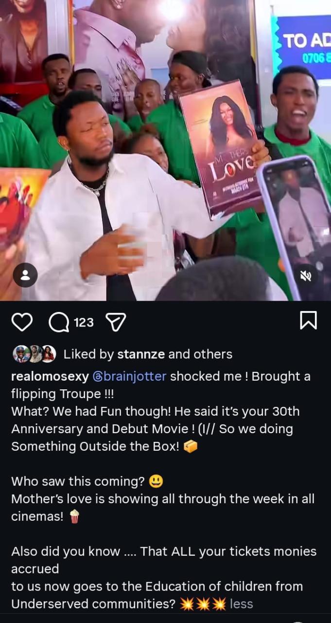 Brain Jotter Surprises Omotola Jalade Ekeinde With Flipping Troupe to Celebrate 30 Years in Nollywood (Video)
