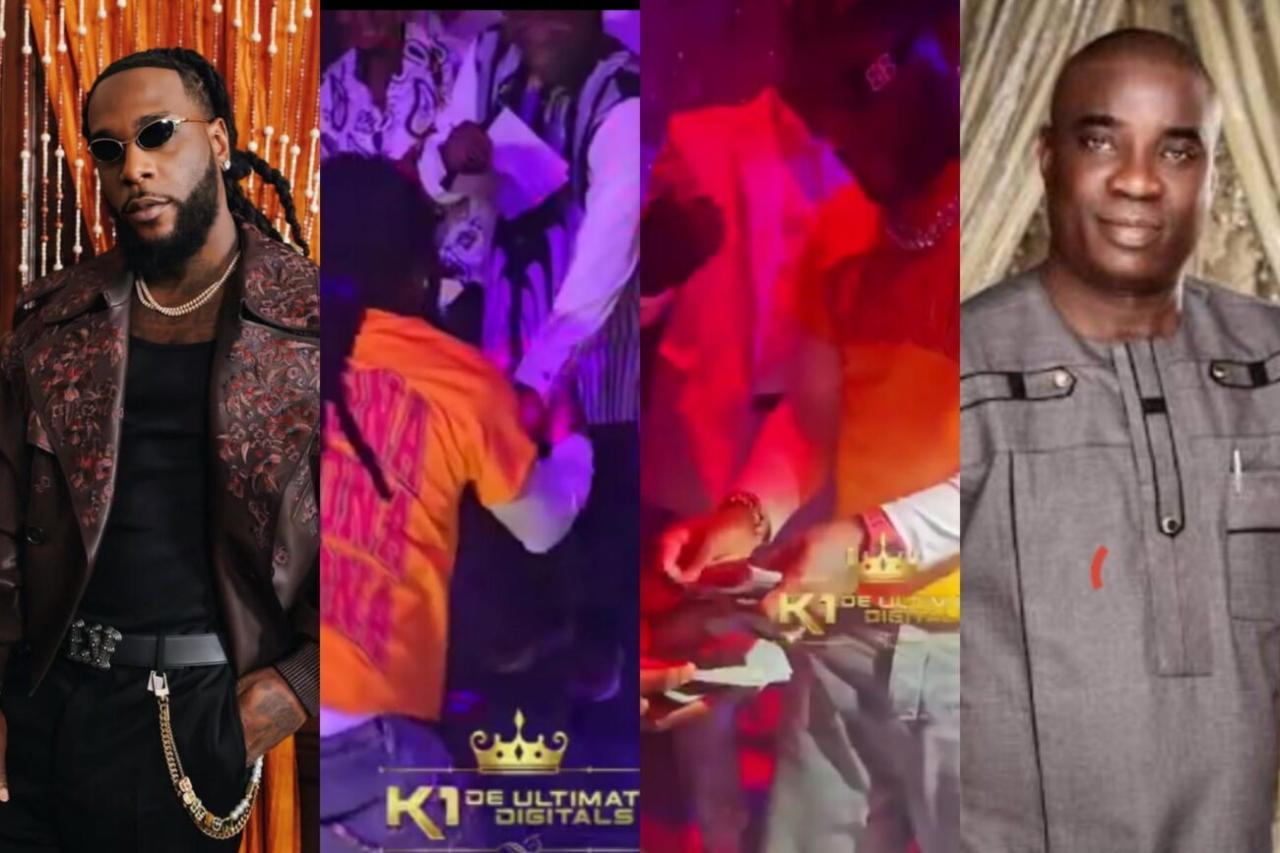 Respect Meets Royalty: K1 Salutes Burna Boy, Gets Showered in Cash in Lagos Spot