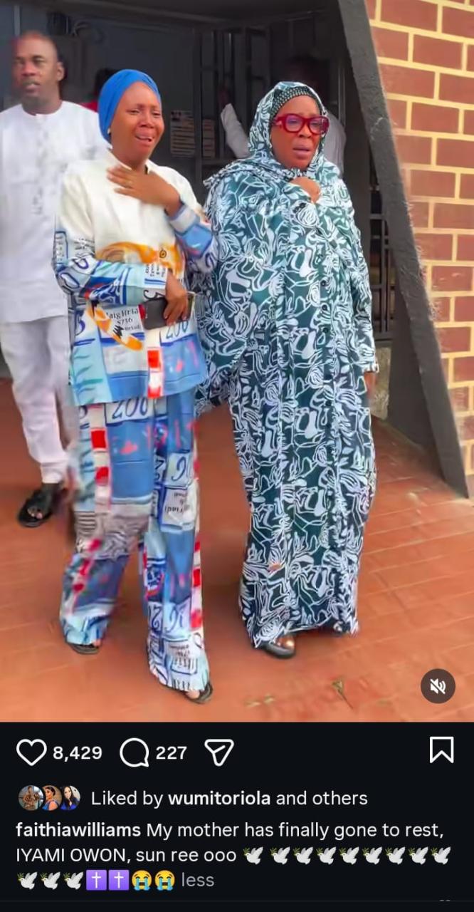“My Mother Has Finally Gone to Rest” – Faithia Williams Shares Emotional Tribute Following Mother’s Burial