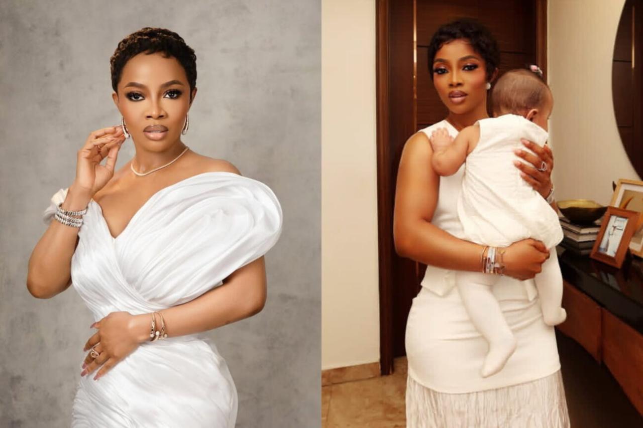 “Not Your Circus, Boo!” – Toke Makinwa Claps Back at Netizen Over Daughter Privacy