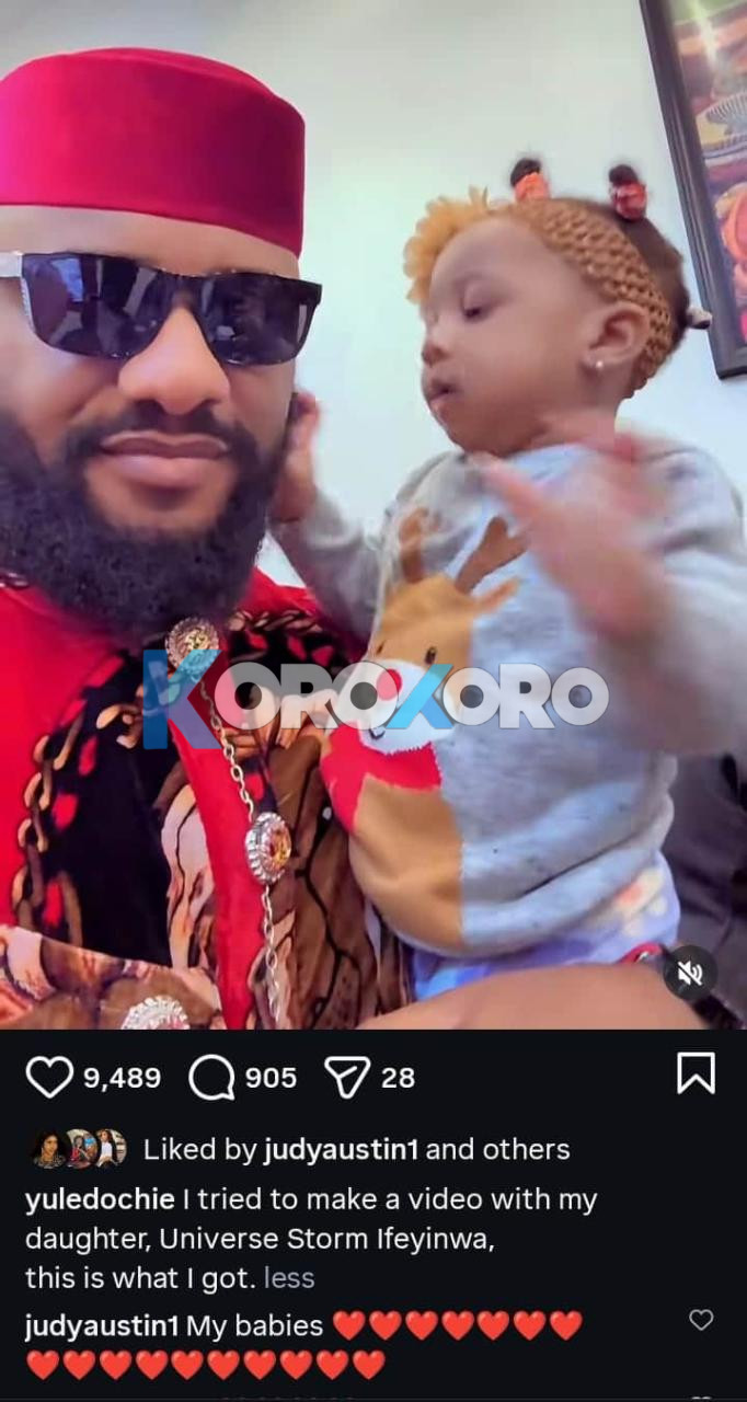 Yul Edochie Gets Adorable Chaos While Trying to Film With Daughter Universe