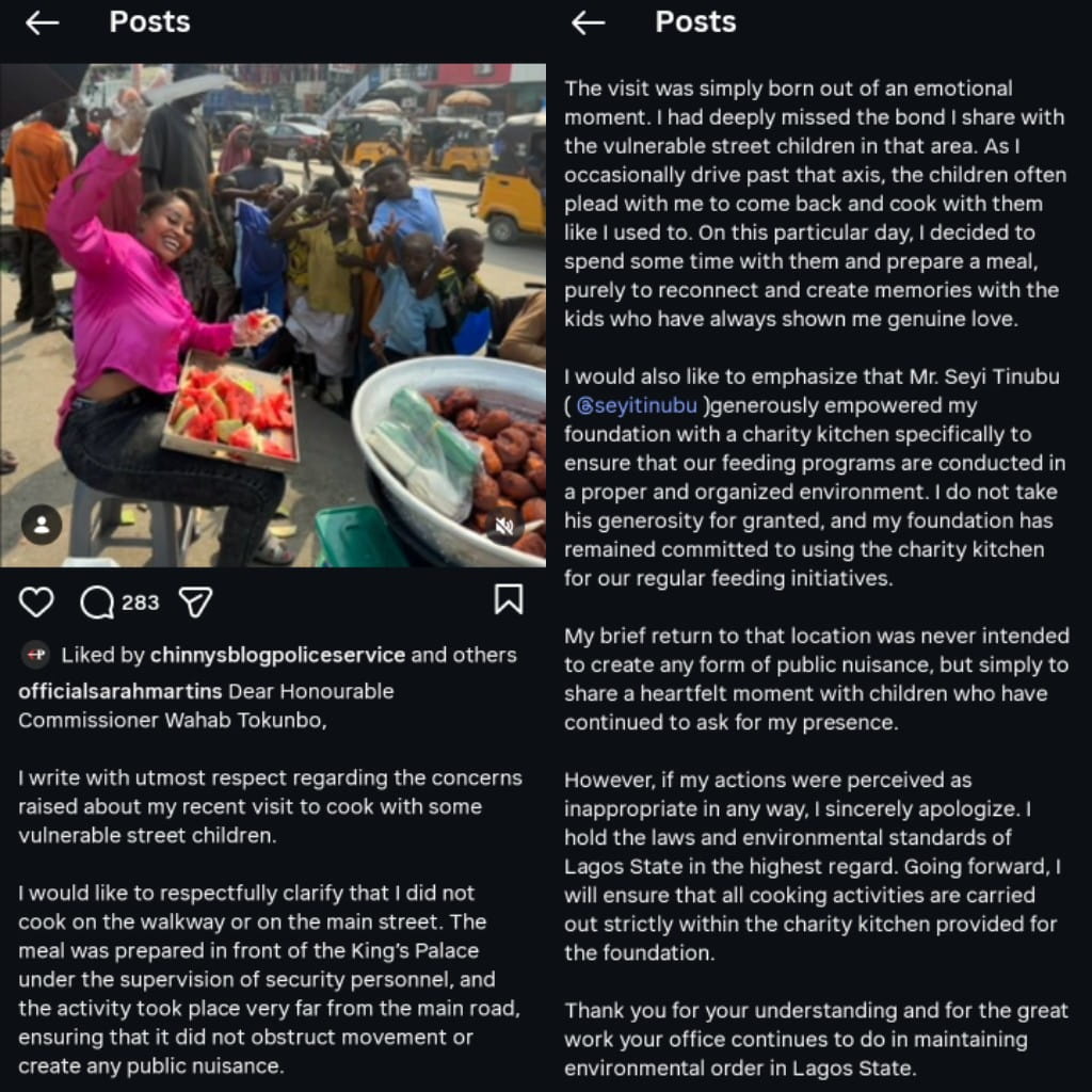 “I Didn’t Cook on the Street!” – Sarah Martins Fires Back at Tokunbo Wahab Over Viral Cooking Drama