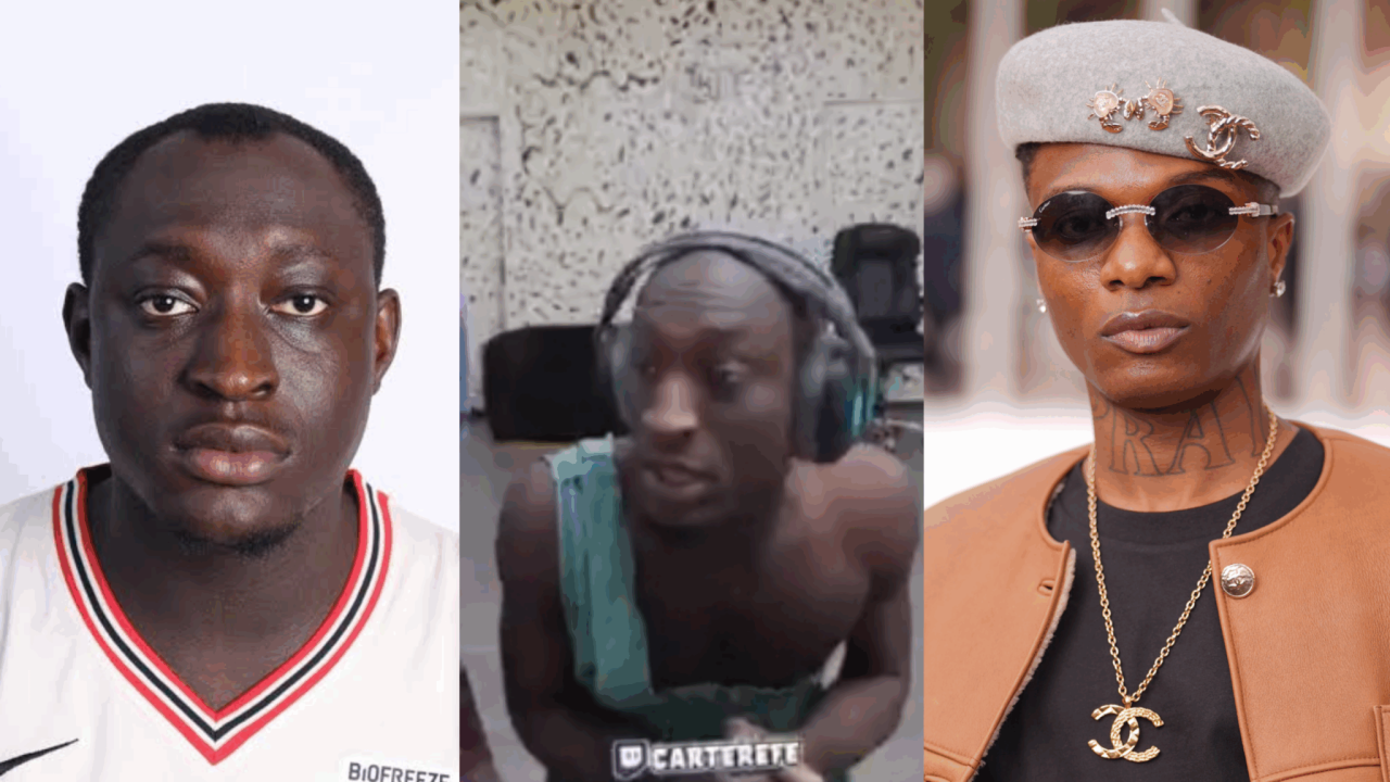 Carter Efe Kneels to Wizkid, Begs Fans for Forgiveness After Backlash