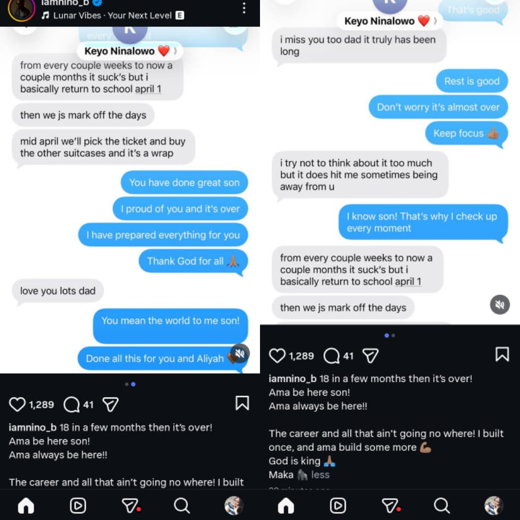‘I Miss You, Dad’ – Ninalowo’s Son’s Emotional Message Leaves Fans Touched