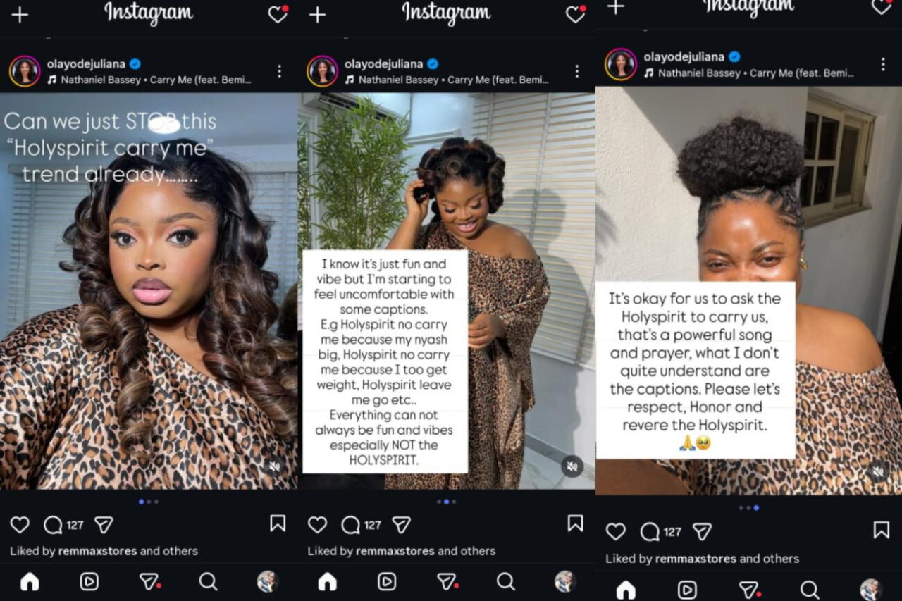 ‘Stop Turning the Holy Spirit Into a Joke!’ — Toyo Baby Calls Out Celebrities Over Viral ‘Holy Spirit Carry Me’ Trend
