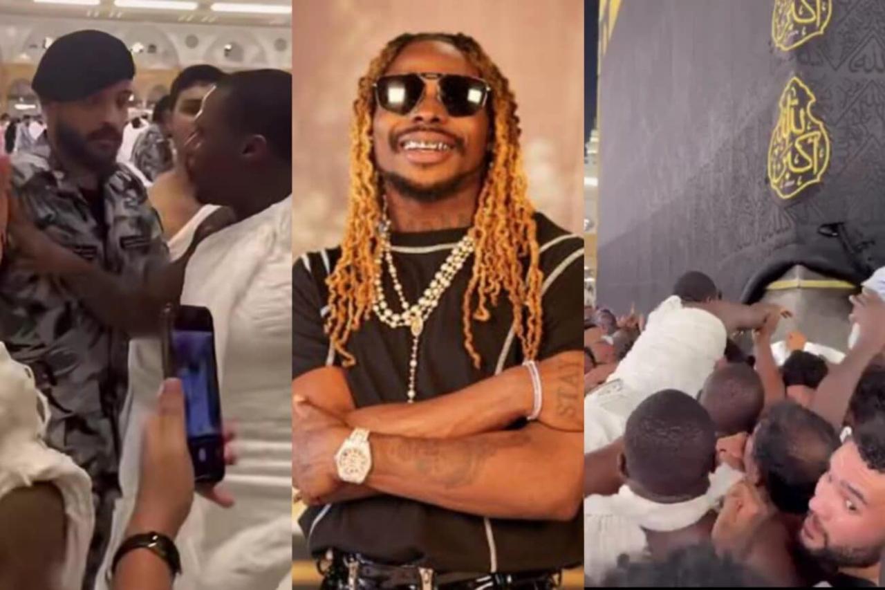 Drama in Mecca: Asake Struggles to Reach the Sacred Black Stone, Moment With Saudi Police Sparks Buzz (Video)