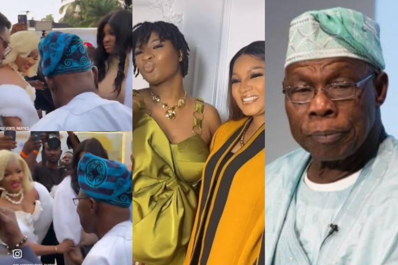 “COME MEET MY DAUGHTER!” – Power Moment as Omotola Jalade Ekeinde Links Princess to Olusegun Obasanjo at Glam Premiere