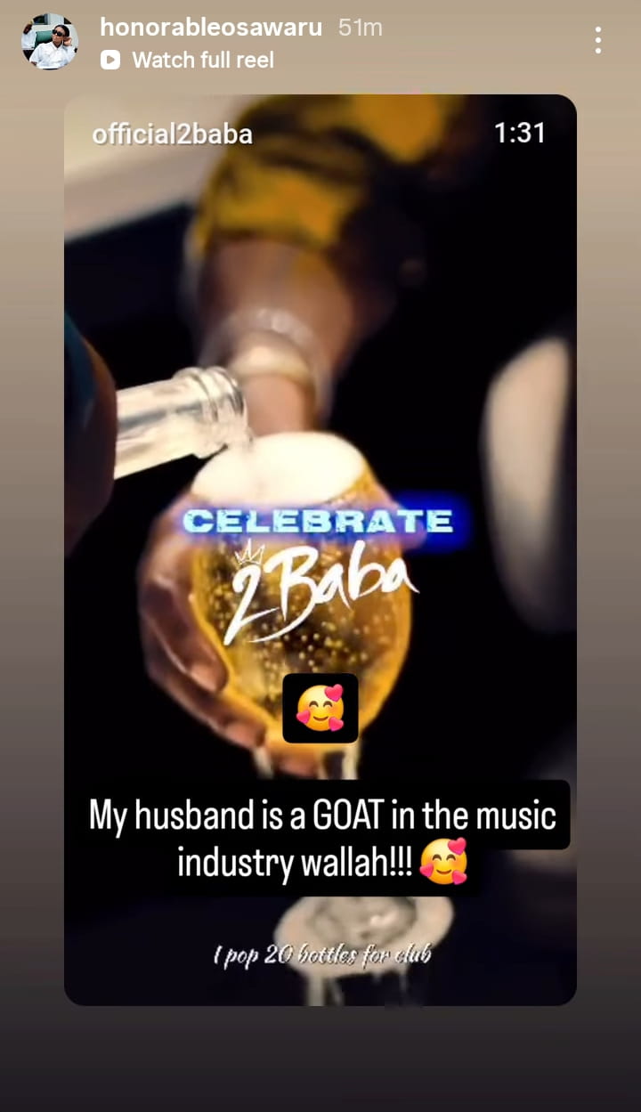 “Wallahi, My Husband Na GOAT!” — Natasha Osawaru Brags About 2Baba’s Legendary Status