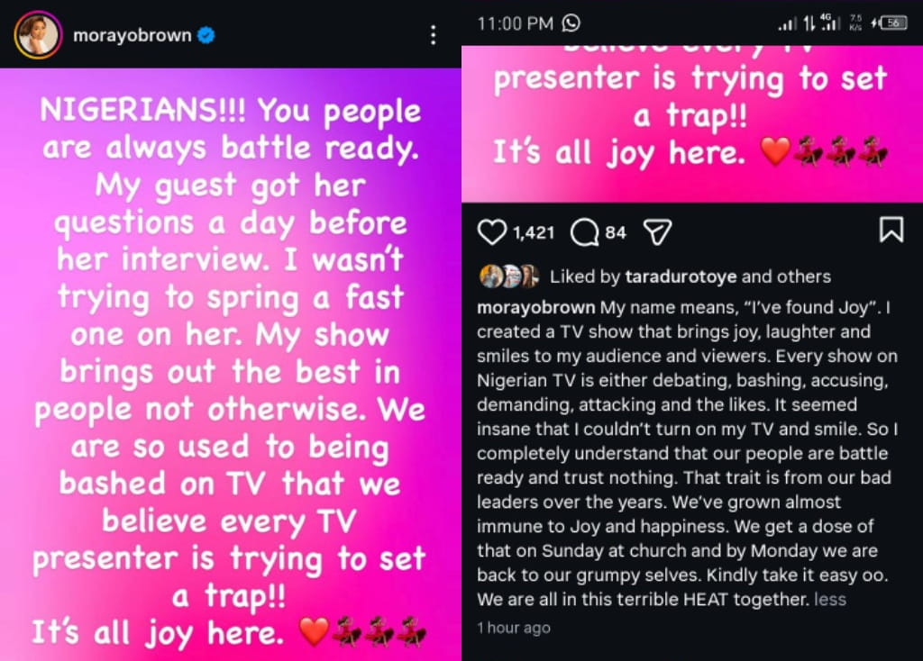 “Battle-Ready Nigerians Drag Her!” – Morayo Fires Back After Explosive Ireti Doyle Interview Backlash