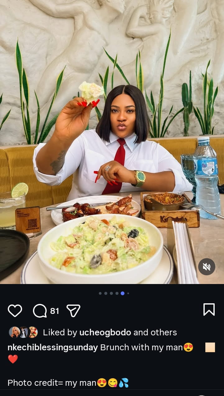 “Brunch With My Man” – Nkechi Blessing Teases Fans With Loved-Up Photos of Mystery Lover