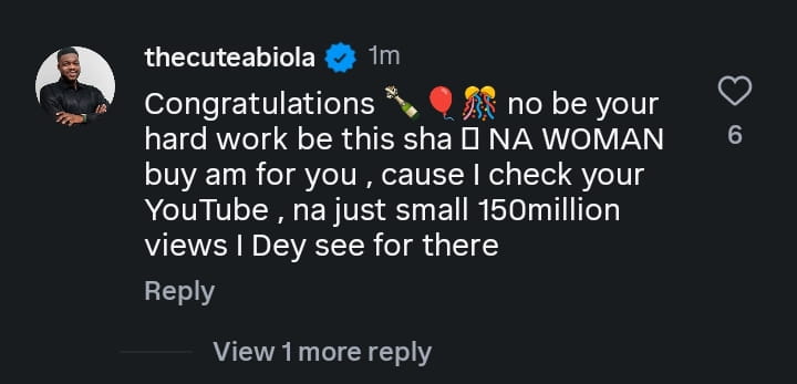 Cute Abiola Shades Itele: ‘Na Woman Buy Am, No Be Your Hard Work!