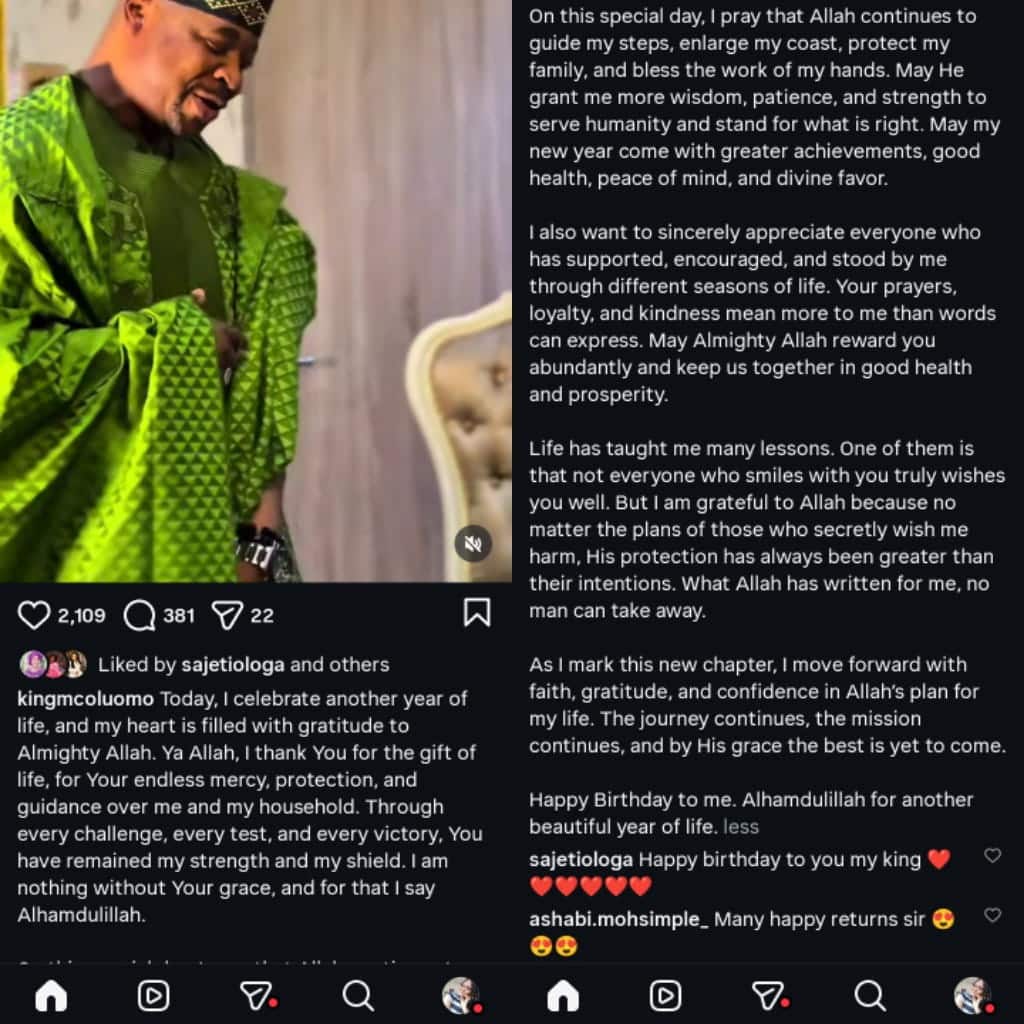 “Not Everyone Smiling With You Wishes You Well” – MC Oluomo Drops Deep Life Lesson On 51st Birthday