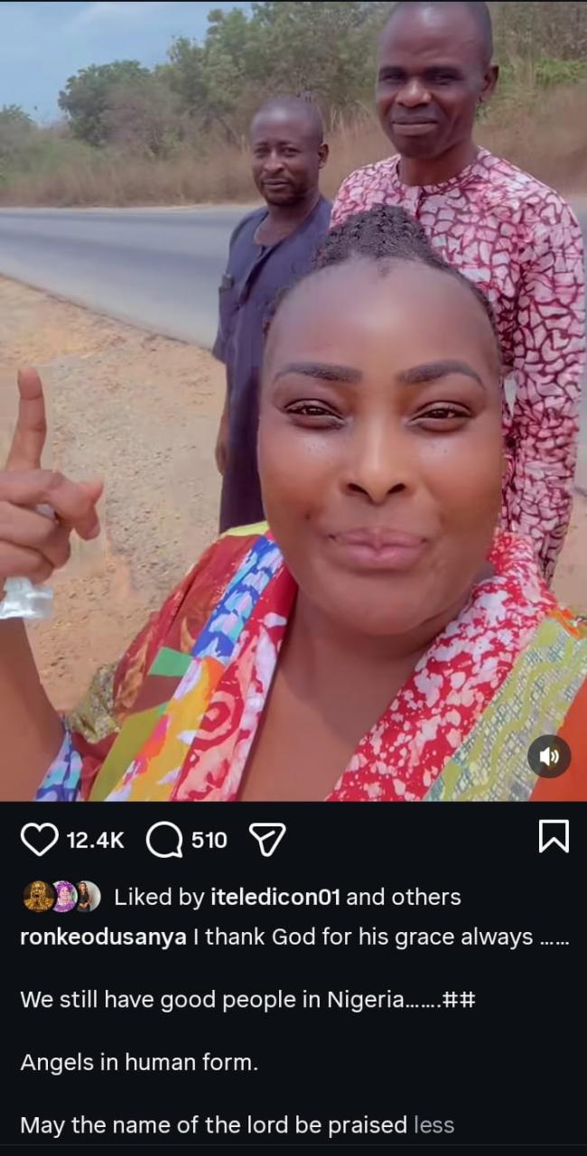 Tears on the Highway! Actress Ronke Odusanya Breaks Down After Three Strangers Suddenly Saved Her Life