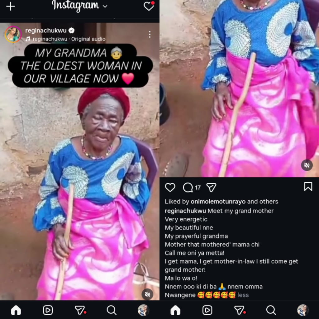 3 Generations Strong! Regina Chukwu Proudly Shows Off Village’s Oldest Grandma