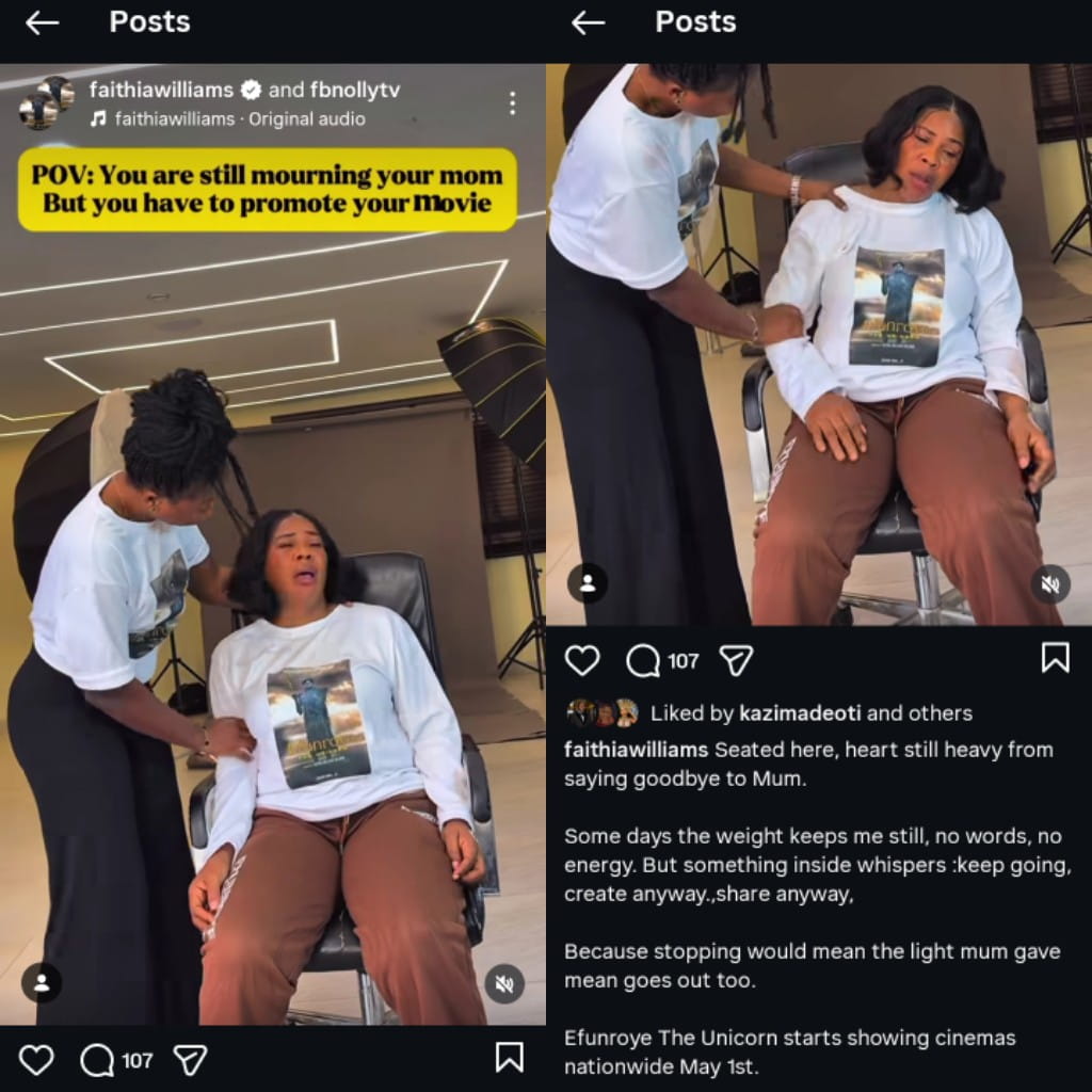 “My Heart is Still Heavy” – Faithia Williams Opens Up About Promoting New Movie After Mother’s Death