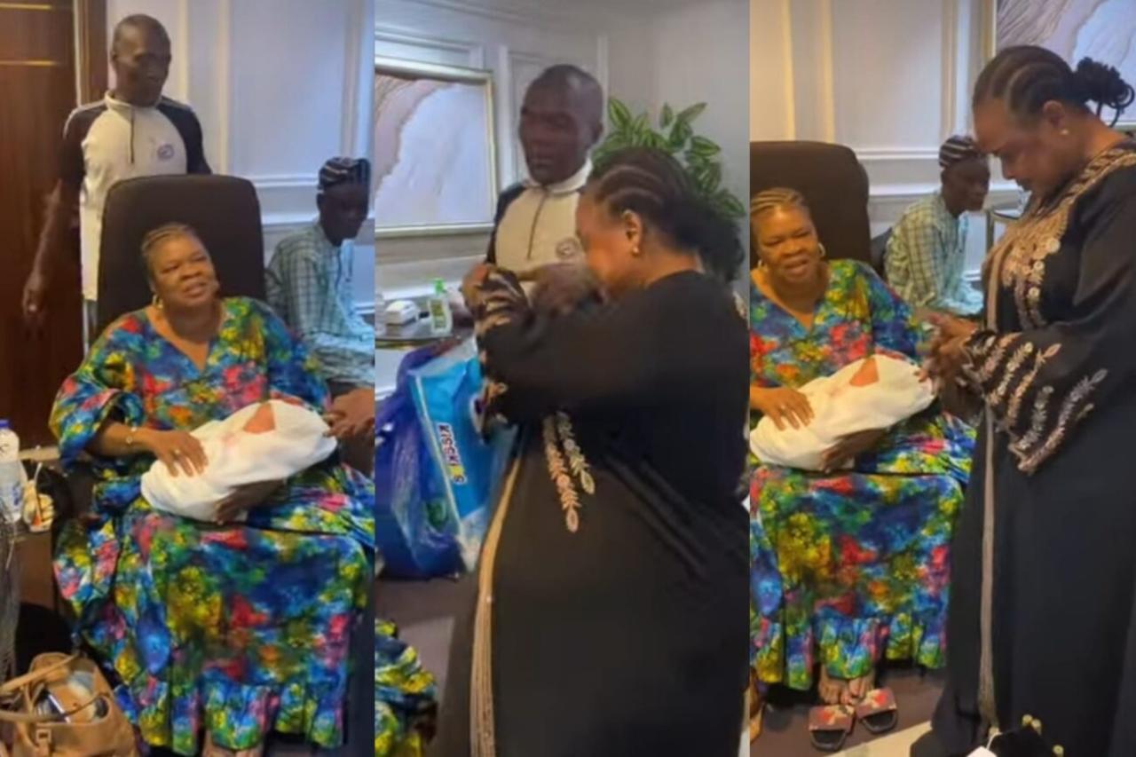 Heartwarming Moment: Peju Ogunmola Visits Toyosi Adesanya and Her Newborn