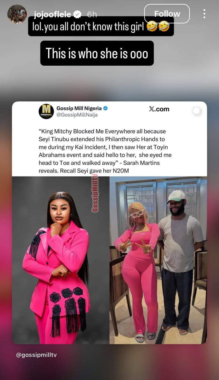 Y’ALL DON’T KNOW THIS GIRL!” – Josephine Sunday Drops Bombshell as Sarah Martins & King Mitchy War Gets Messier