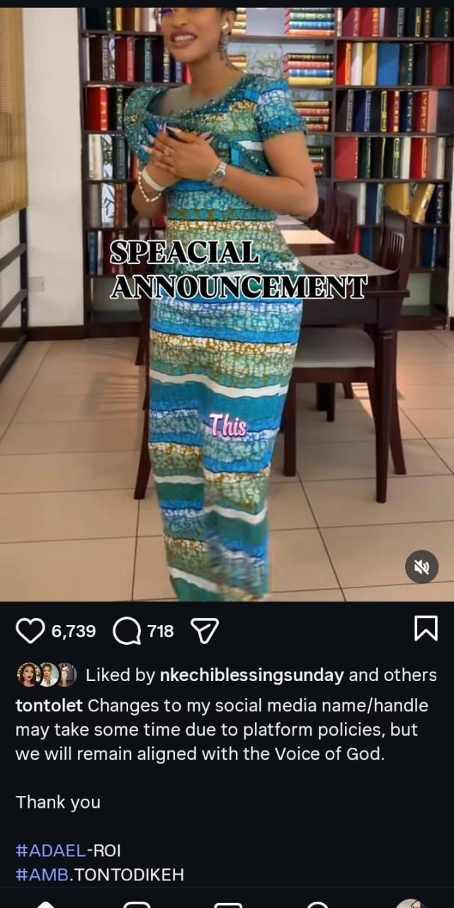 Evangelist Tonto Dikeh Drops ‘King’ Title — Public Reacts to Shocking Name Change