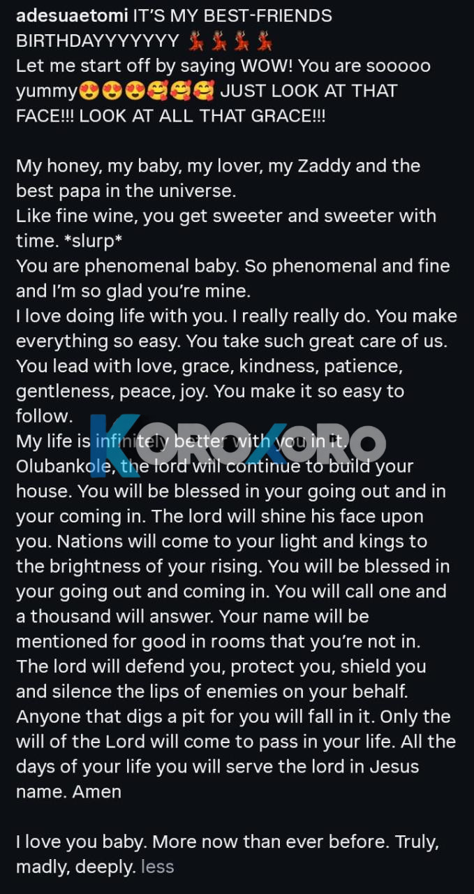 Adesua Etomi Shows Love as Banky W Turns 45: ‘So Phenomenal and Fine, I’m So Glad You’re Mine’