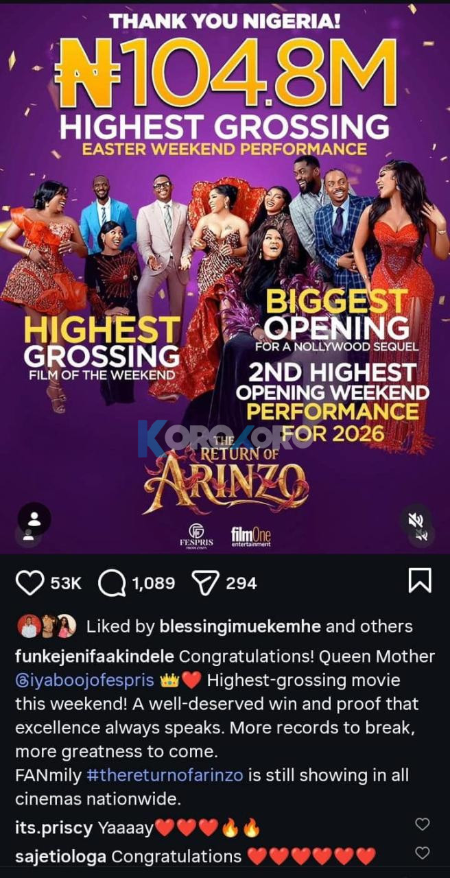 “Excellence Always Wins!” — Funke Akindele Celebrates Iyabo Ojo’s Massive Cinema Record