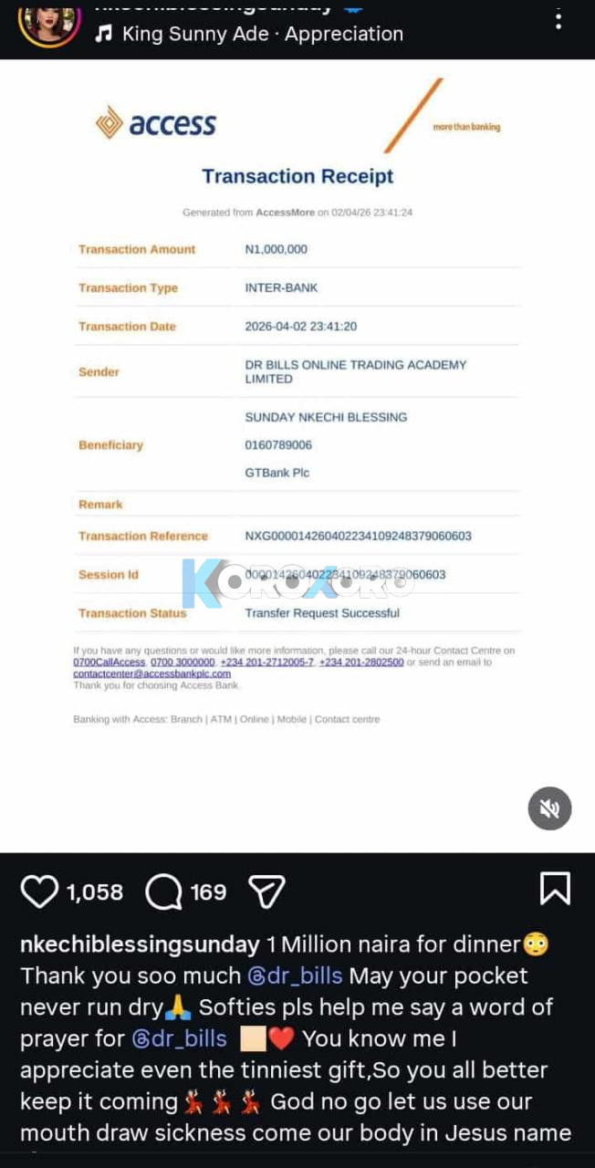 Nkechi Blessing Receives ₦1 Million for Dinner, Throws Subtle Shade