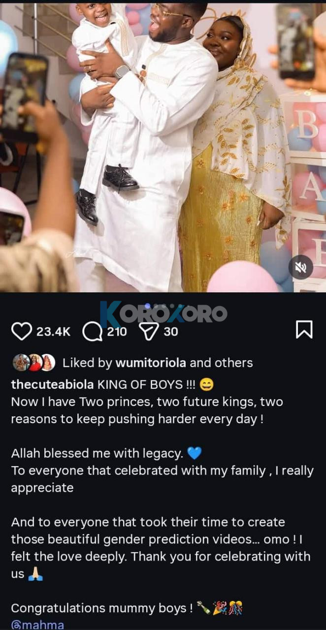 “King of Boys Activated!” — Cute Abiola Drops Big Reveal, Fans Didn’t See This Coming