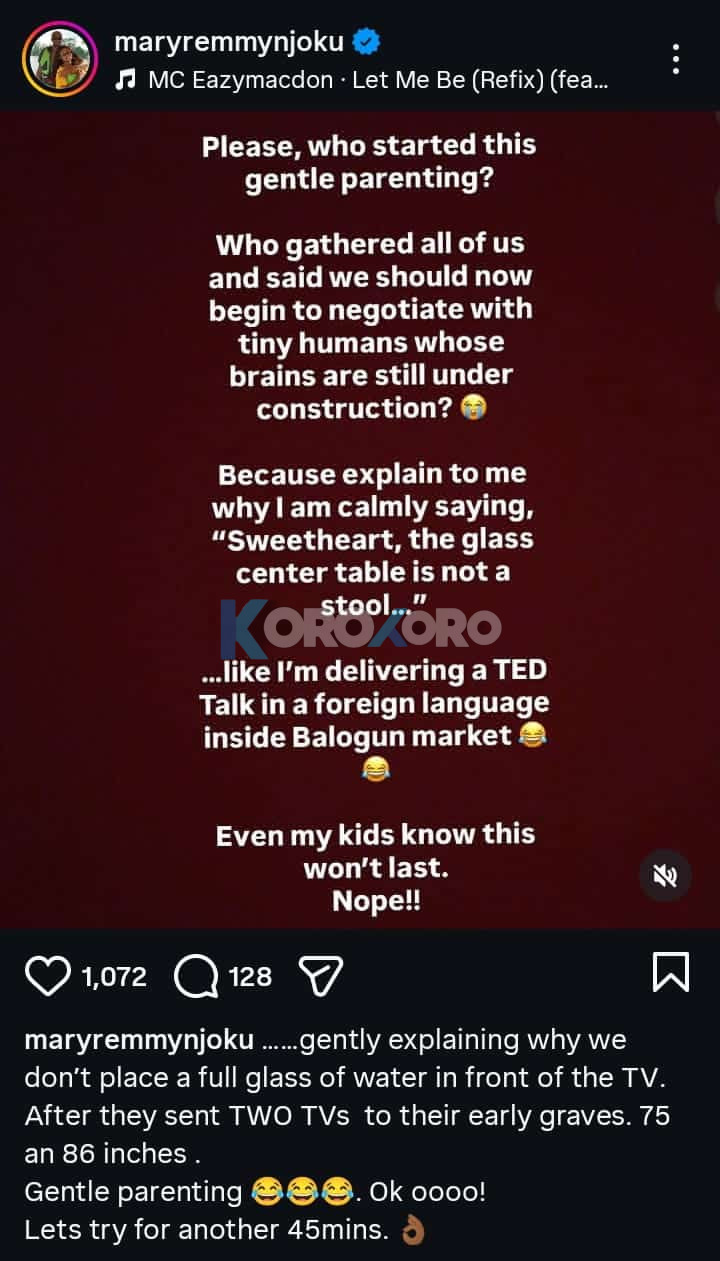 PARENTING CHAOS: “Gentle Parenting Nearly Finished Me!” — Mary Njoku CRIES OUT After Her Kids ‘Destroy’ Two Massive TVs