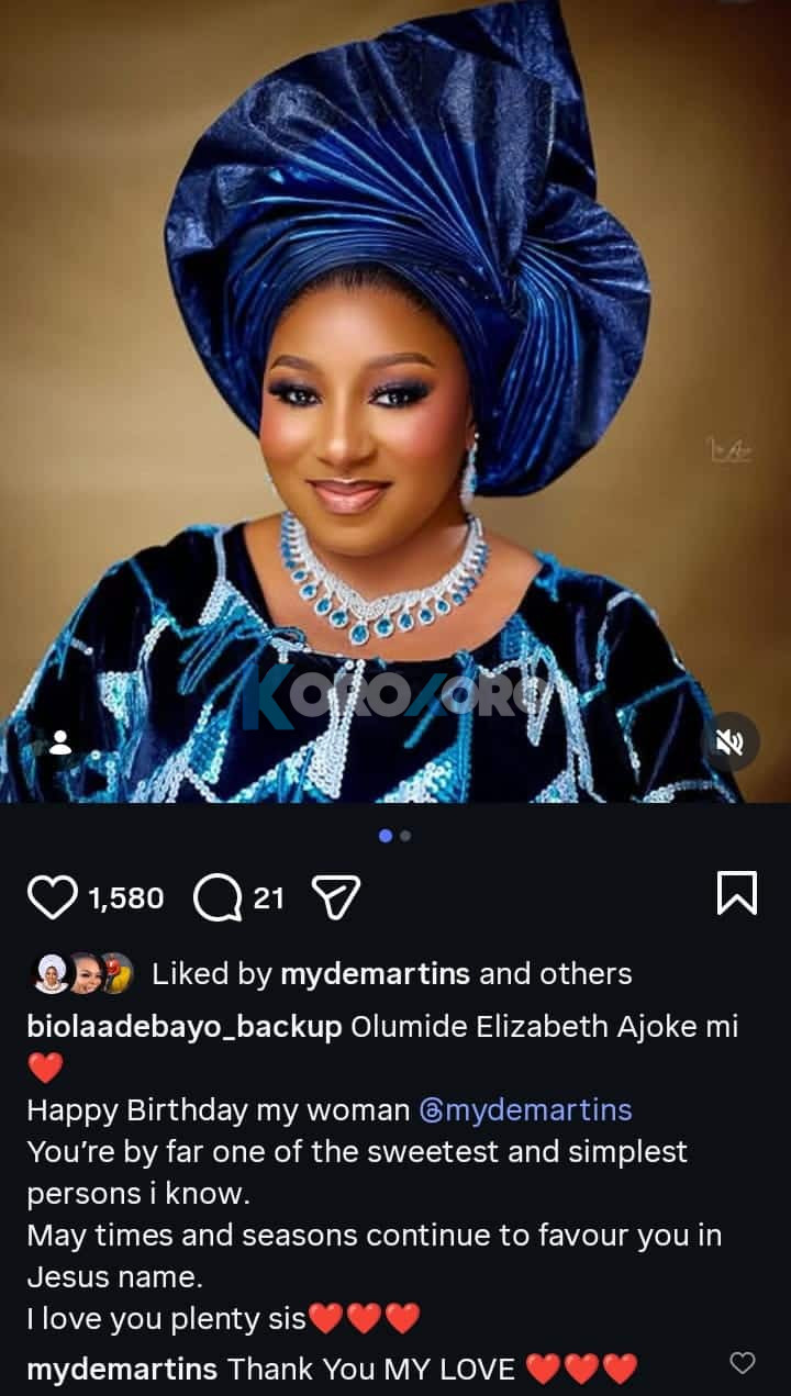HEARTS MELTING: “Sweetest Soul Ever!” — Biola Bayo SHOWERS Mide Martins WITH EMOTIONAL PRAISE That Has Fans Talking