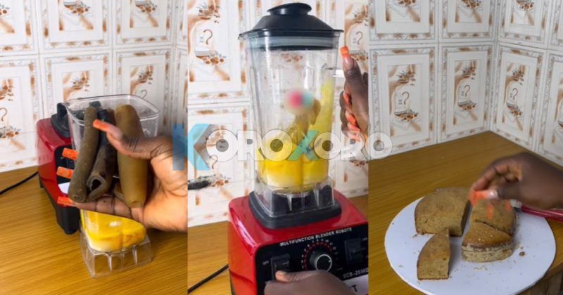 Metro“Government should ban blender” – Nigerians cr!es out as chef bake cow skin ‘Ponmo’ cake (WATCH)